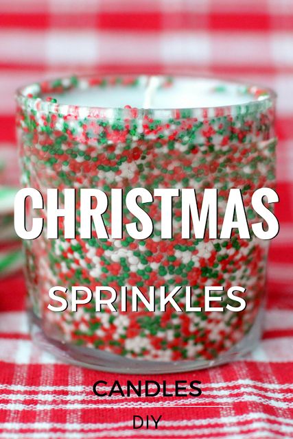 Elle Sees|| Beauty Blogger in Atlanta: DIY Christmas Sprinkles Candle Christmas Gel Candles Diy, Sprinkle Candles Diy, Gingerbread Candle Diy, Holiday Candles Diy, Christmas Candle Diy, Diy Sprinkle Candle, Christmas Candles Ideas, Diy Peppermint Candle, Homemade Christmas Candles