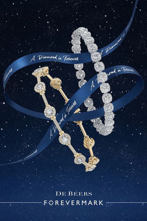 This Holiday, cherish the bonds that last with beautiful, rare, and responsibly sourced diamond bracelets from De Beers Forevermark. Diamond Bracelet Photography, Jewelry Poster, Jewellery Advertising, Forevermark Diamonds, Jewelry Product Shots, Jewelry Store Design, Banner Design Inspiration, Jewelry Photoshoot, New Year Designs