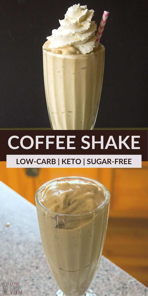 Sugar-Free Milkshake With Coffee | Low Carb Yum Low Carb Protein Shake, Keto Iced Coffee, Low Carb Coffee, Keto Milkshake, Keto Protein Shakes, Low Carb Protein Shakes, Low Carb Smoothie Recipes, Keto Carbs, Protein Shake Recipe