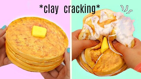 Clay cracking pancake!!! Clay Cracking, Slime Time, Fun Videos, Fabric Flower Tutorial, How To Make Slime, How To Make Clay, Satisfying Videos, Diy Slime, Satisfying Video