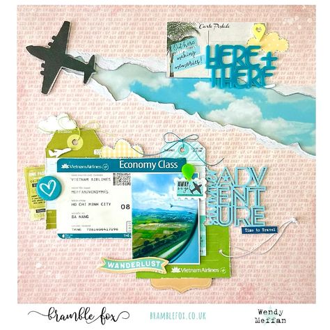 Clouds Scrapbook Layout, Thailand Scrapbook Layouts, Helicopter Scrapbook Layouts, Parasailing Scrapbook Layouts, Airplane Scrapbook Layouts, Summer Holiday Scrapbook Ideas, Florida Scrapbooking Layouts, Travelogue Ideas Layout, Travel Scrapbooking Ideas Layout