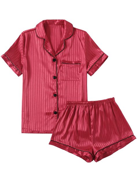 Bruno Mars Costume, Trendy Christmas Outfits, Satin Pajamas Set, Shorts Sleepwear, Summer Loungewear, Satin Pjs, Pajamas Short, Top With Shorts, Pajamas Comfy