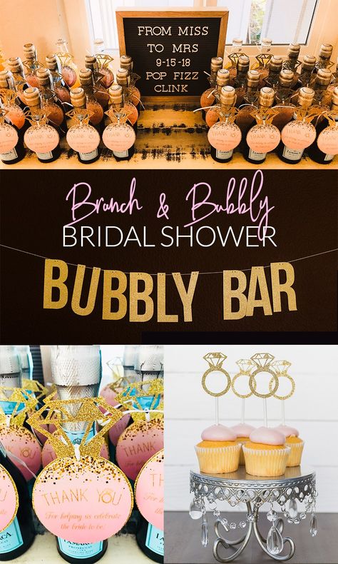 POP THE CHAMPAGNE, SHE’S CHANGING HER NAME! IT’S A BUBBLY & BRUNCH BRIDAL SHOWER! Pop The Champagne Bachelorette Party, Bridal Shower Ideas Brunch And Bubbly, White And Gold Bridal Shower Theme, Bridal Shower Mimosa Theme, Mimosa Bridal Shower Theme, Bubbles Bridal Shower Theme, Pop The Bubbly Bridal Shower Theme, Bridal Shower Bubbly Bar, Mimosa Themed Bridal Shower Ideas