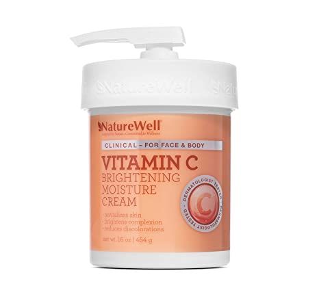 Amazon.com : NATUREWELL Vitamin C Brightening Moisture Cream for Face, Body, & Hands, Visibly Enhances Skin Tone, Helps Improve Overall Texture & Provides Lasting Hydration, 16 Oz : Beauty & Personal Care Vitamin C Cream, Cream For Face, Best Vitamin C, Honey Face, Crepey Skin, Brightening Cream, Beauty Cream, Improve Skin, Moisturizer Cream