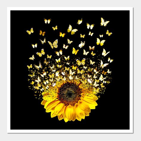 Sunflower Butterfly Sunflower Flying gift for men and woman -- Choose from our vast selection of art prints and posters to match with your desired size to make the perfect print or poster. Pick your favorite: Movies, TV Shows, Art, and so much more! Available in mini, small, medium, large, and extra-large depending on the design. For men, women, and children. Perfect for decoration. Halloween Sunflower, Butterfly Sunflower, Sunflower Pumpkin, Sunflower Photography, Sunflower Butterfly, Sunflower Garden, Meaningful Drawings, Sunflower Wallpaper, Butterflies Flying