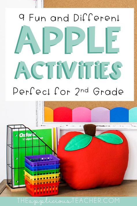 Homeschool Fall Activities, Apple Math Centers, Apple Theme Classroom, Math Apple Activities, Fall Literacy Centers, Apple Classroom, Apple Lessons, Apple Math, Second Grade Writing