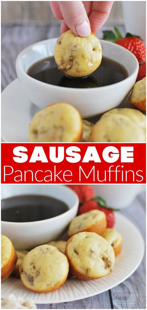 Breakfast Quick On The Go, Stuff Pancakes Breakfast Ideas, Pancake Prep Breakfast Recipes, Mini Mcgriddle Bites Cooking In The Midwest, Pancake Muffins With Bisquick, Breakfast Pancake Bites, Sausage Mc Griddle Muffins, Sausage Cheese Pancake Muffins, Maple Sausage Pancake Muffins