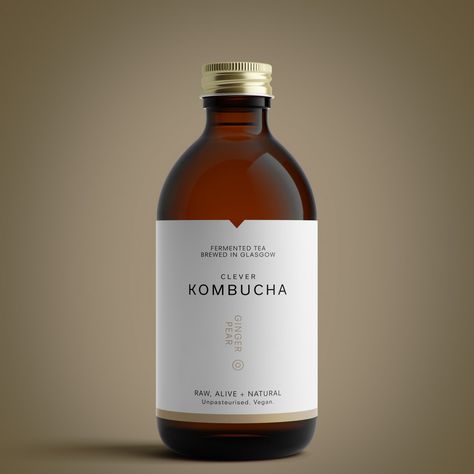 Minimalist Packaging Design, Kombucha Labels, Mode Logos, Kombucha Brands, Kombucha Bottles, Drinks Packaging, Minimalist Packaging, Supplements Packaging, Fermented Tea