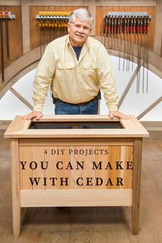 Are you looking for a new project to tackle outside using cedar? We’ve rounded up four DIY wood projects that will enhance your outdoor living space. #Cedar #DIY Things Made Out Of Cedar Wood, Cedar Wood Ideas, Cedar Projects Diy, Cedar Wood Crafts, Cedar Board Projects, Cedar Wood Projects Diy Ideas, Wood Projects That Sell Ideas, Cedar Wood Projects Diy, Pallett Ideas