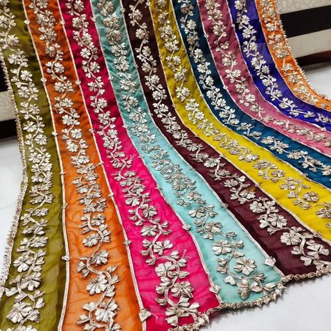 *Multi Gota Work DUPATTA* 🎊*LATEST Collection* 🎊 *FULL JALL GOTA Work Dupatta* 💫*Excellent Quality Fabric:-Soft Chiffon* *Full Size Dupatta #fyp #03483905974 #foryoupage #viral Gota Patti Dupatta, Gota Work, Couture Sewing, Soft Fabrics, Quality Fabric, Chiffon, Couture, Sewing, Flowers