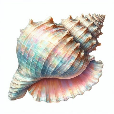 Sea Shells Pictures, Sea Shells Aesthetic, Shell Images, Shells Painting, Seashell Photography, Watercolor Seashells, Seashell Drawing, Sea Elements, Spirals In Nature