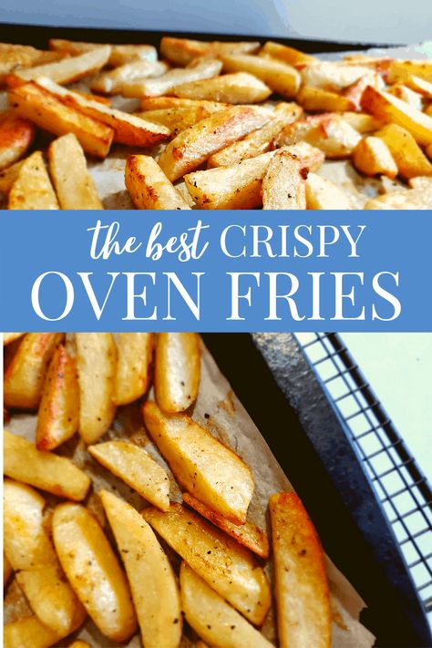 The Best Crispy Baked French Fries | Healthy Recipe - The Home Intent Homestyle Fries, Oven Home Fries, Crispy Baked French Fries, How To Make Fries, Fries Healthy, Baked French Fries, Crispy Oven Fries, Oven Fries, Vegetarian Sides