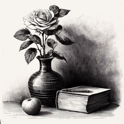 Still life drawing image for practice Still Life Drawing Sketch, Pencil Art Still Life, Still Life Photography Black And White, Still Art Drawing, Steel Life Drawing, Still Life Shading, Still Life Pencil Sketch, Still Life Drawing Reference, Still Life Drawing Pencil