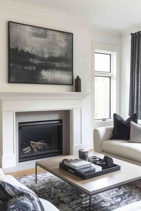 40 Modern Mantel Decor Ideas To Elevate Your Fireplace with Style Transitional Fireplace Ideas, Modern Mantel Decor, Transitional Fireplace Decor, Contemporary Fireplace Mantels, Modern Fireplace Decor, Contemporary Gas Fireplace, Mid Century Modern Fireplace, Modern Fireplace Mantels, Fireplace Modern Design