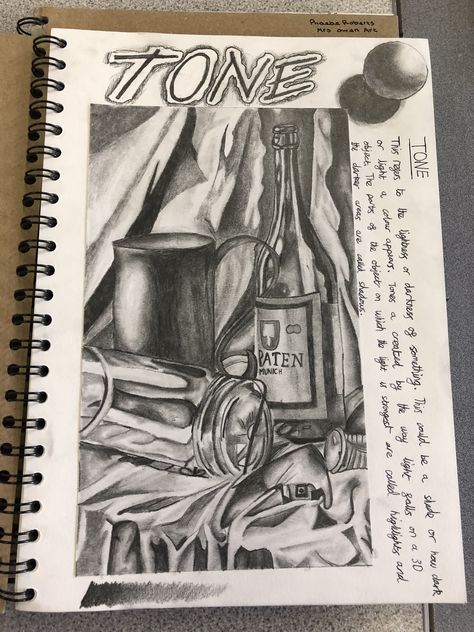 Gcse Art Tone Page, Tone Art Gcse, Gcse Art Pages, Formal Elements Of Art, Year 9, Gcse Art, Sketchbook Pages, Elements Of Art, Book Page