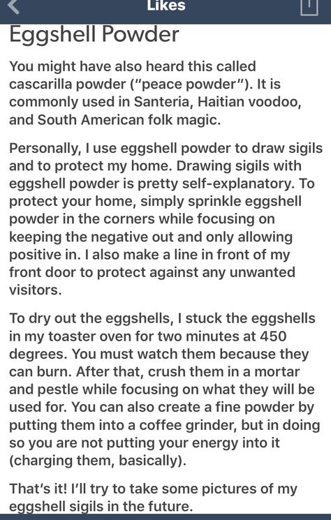 Egg Shell Powder Magic, Eggshell Witchcraft, Eggshell Protection Spell, Eggshell Uses Witchcraft, Eggshell Powder Uses, Uses For Eggshells In Witchcraft, Cascarilla Powder Uses Witchcraft, Cascarilla Powder Witchcraft, Eggshell Powder Witchcraft