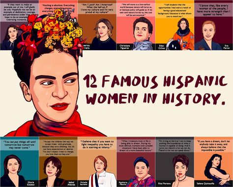 12 Famous Hispanic Women in History,Hispanic Heritage Month,Inspirational Printable Poster Set,Positive Quotes, Classroom Decor. Vector Art Portrait Cartoon illustration, Bulletin Board (Classic Style) +12 Posters (Black & White) ★HOW TO DOWNLOAD★ This is a digital download - physical items will not be shipped. The digital files will be available for you to download after the purchase is cleared. You may download it through the Etsy shop under "account purchases" or through Email for guest check Hispanic Heritage Month Decorations, Hispanic Heritage Month Photoshoot, Women In History Inspirational, Great Quotes By Famous People, Latiné Heritage Month, Hispanic History Month, Latino Heritage Month, Hispanic Heritage Month Bulletin Board, Library Hispanic Heritage Month