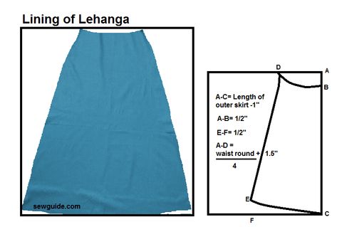 Make a Lehenga skirt - DIY pattern & sewing tutorial - Sew Guide Indian Style Dress, Maxi Skirt Tutorial, Umbrella Dress, Sewing Measurements, Lehenga Pattern, Fashion Design Books, Skirt Diy, Skirt Patterns, Skirt Tutorial