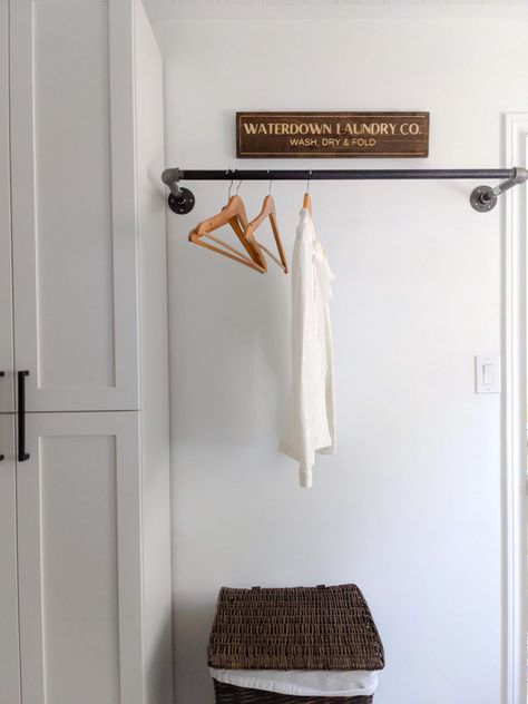 Laundry Storage Cabinet, Laundry Room Closet, Closet Rods, Clothes Rod, Laundry Room Ideas, Storage Idea, Sleep Early, Laundry Closet, Laundry Decor