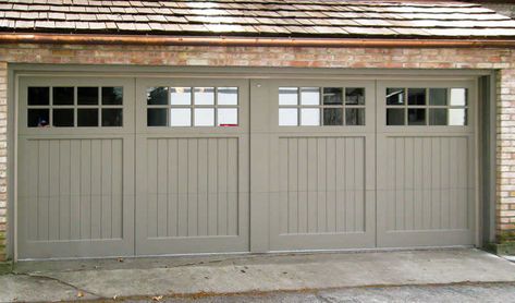 Wooden Garage Doors in Northfield, IL | Raynor Garage Door On Brick House, Stable Garage Doors, English Cottage Garage, Cape Cod Garage Doors, Natural Wood Color Garage Door, Colonial Garage Doors, Traditional Garage Doors, Taupe Garage Door, Wood Garage Doors White House