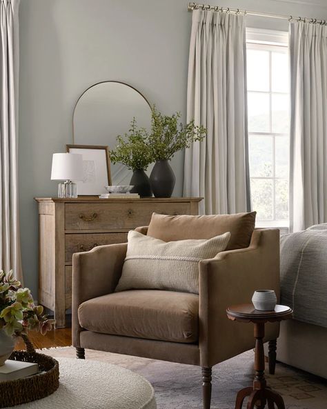 Gemma Chair – McGee & Co. Boucle Accent Chair Living Room, Deep Armchair, Separate Sitting Area In Living Room, Studio Mcgee Armchair, Chairs In Front Of Bed Master Bedrooms, Cottage Core Decor Living Room, Accent Chair Living Room, Shea Mcgee Living Room, Traditional Contemporary Living Room