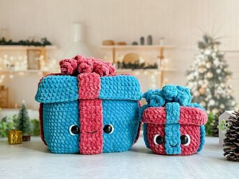 Plushie Crochet Patterns by Anna | The Big and Mini Christmas Bundle has 8 Patterns to keep you in the Holiday Spirit! And Psst…it’s 15% through Oct 20th! Shop the link in... | Instagram Crochet Mini Present, Crochet Present Box Pattern Free, Crochet Christmas Presents, Crochet Christmas Candy, Mini Crochet Christmas, Crochet Presents, Crochet Box, Crochet Christmas Gifts, Crochet Terms