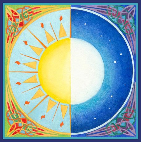 The  ☼ Sun & The Moon ☾ Sun Faces, Noah Ark, Sun And Moon Print, Pagan Art, Vernal Equinox, Moon Art Print, Visually Pleasing, Spring Equinox, Celestial Art