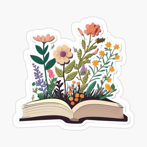 Books Printable Stickers, Flowers Stickers Printable, Book Stickers Printable, Stikers Aesthetic, Floral Monogram Letter, God Sticker, Sticker Design Inspiration, Flowers Growing, Lover Sticker