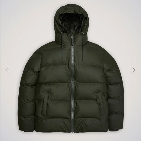 Rains Alta Puffer Jacket, Green, Size Small, Never Worn Winter Jackets Aesthetic, Puffer Aesthetic, Mens Puffer Coat, Waterproof Winter Coat, Men Winter Jacket, Short Puffer Jacket, Green Puffer, Puffer Parka, Warm Winter Jackets