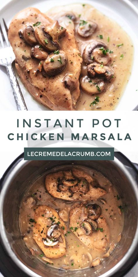 Instapot Ideas For Dinner, Instapot Mushroom Chicken, Instapot Chicken Marsala, Insta Pot Chicken Recipes Easy, Easy Chicken Dinner Instant Pot, Insta Pot Chicken Recipes, Instant Pot Recipes Dinners, Chicken Marsala Instant Pot, Chicken Instapot Recipes