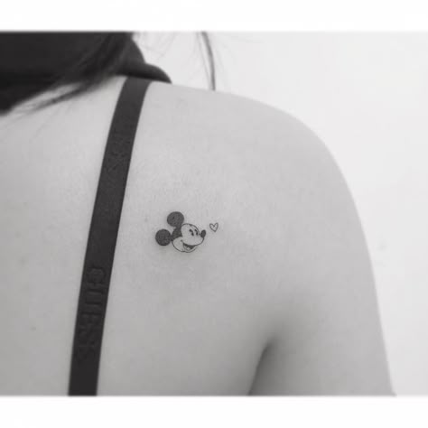 Tiny Tattoo Ideas For Women, Tiny Disney Tattoo, Playground Tattoo, Tiny Tattoo Ideas, Mouse Tattoo, Mickey Tattoo, Mickey Mouse Tattoo, Baby Name Tattoos, Pawprint Tattoo