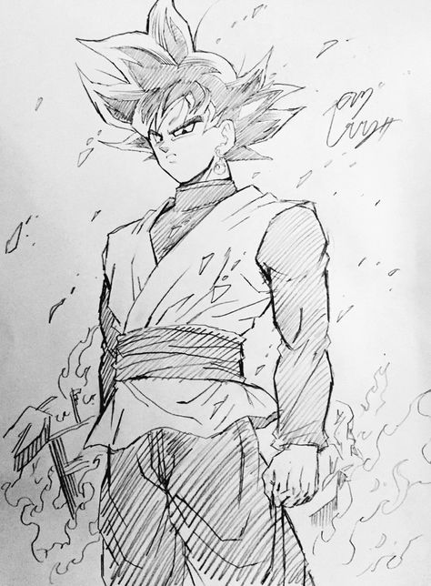 chevere Goku Art Drawings, Goku Art, Dbz Drawings, Goku Drawing, Dragon Ball Tattoo, Ball Drawing, Black Goku, Anime Drawing Books, Dragon Ball Art Goku