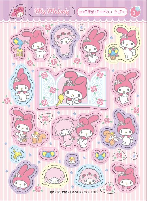 happyplannerstickers #kisscutstickers #diysti My Melody Stickers Printable, Sanrio Stickers Printable, Sanrio Sticker Sheet, Cute Stickers To Print, Cutecore Stickers, Papercraft Cute, My Melody Stickers, Cute Stickers Aesthetic, Cute Sticker Sheets