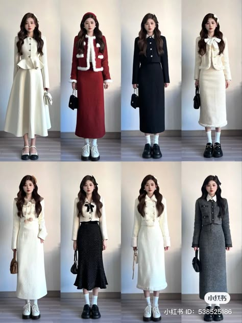 Elegant Ootd Classy, Manhwa Inspired Outfits, Korean Style Outfits Classy, Bussnis Outfit Women, Dentist Appointment Outfit, Dodohee Fashion, Korean Winter Dress, Long Coat Aesthetic, Elegant Korean Outfit