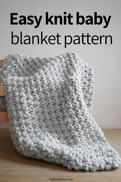 Easy chunky knit blanket pattern (Free!) - mallooknits.com Chunky Knit Baby Blanket Free Knitting Pattern, Chunky Cable Knit Blanket Pattern Free, Thick Knitted Blanket Pattern, Free Knitting Patterns For Baby Blankets Simple, Free Knitting Blanket Patterns For Babies, Bernat Softee Chunky Patterns Knitting, Free Chunky Knit Blanket Pattern, Easy Chunky Knit Blanket Pattern Free, East Knit Baby Blanket