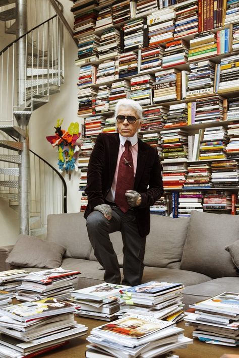 Gorgeous Library, Reading Imagination, Lagerfeld Quotes, Photo Zine, Powerful People, Dream Library, Jean Patou, Library Room, Modern Library