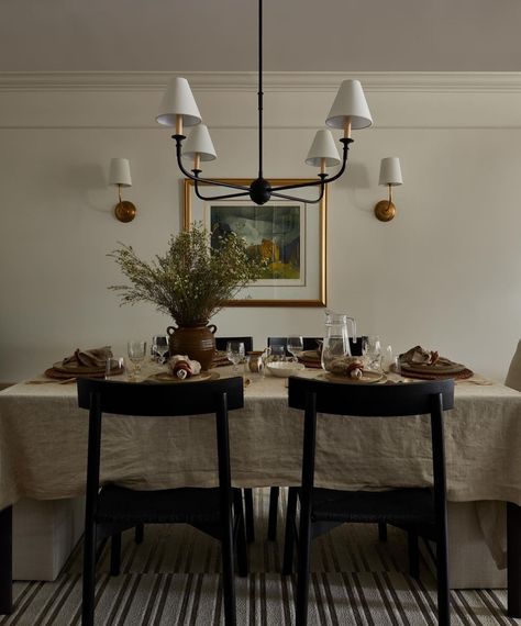 Be our guest 🎵🍽️ Another lovely design by @alexiskoehlerinteriors featuring a beautiful combo of lighting (the Piaf chandelier and Vendome sconces)! 😍💡👌 Build: @kbqualitycontracting 📷: @niamhbarryphoto 2 Pendants Over Dining Table, Pendants Over Dining Table, Piaf Chandelier, Dining Room Chandelier Ideas, Chandelier Aesthetic, Vintage Modern Decor, Enchanting Places, Chandelier Ideas, Modern Vintage Decor