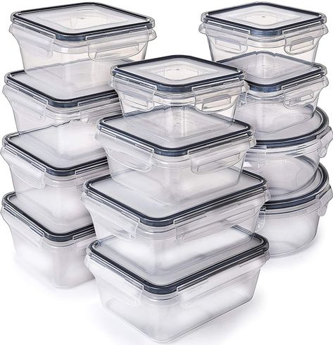 Plastic Containers With Lids, Plastic Food Containers, Gadgets Kitchen Cooking, Food Storage Container Set, Snap Lock, Food Storage Container, Airtight Food Storage Containers, Lunch Containers, Kitchen Cleaning Hacks