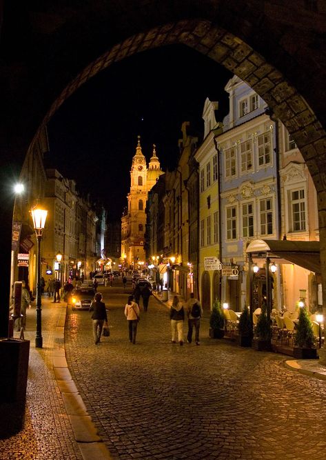 Prague at night Prague Bridge, Prague Winter, Prague Travel Guide, Prague Travel, Old Town Square, Beautiful Streets, Most Beautiful Cities, Bad Weather, Beautiful Architecture