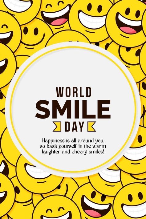 World Happiness Day Poster, Happy World Smile Day, World Laughter Day Poster, World Smile Day Poster, World Happiness Day, National Smile Day, World Laughter Day, Laughter Day, Smile Day