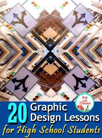 Art and Daisies: 20 Graphic Design Art Lessons for High School Students Adobe Illustrator Projects High School, Typography Lessons High School, Digital Design Projects, Graphic Design Assignments, Art For High School Students, Graphic Design Classroom, Graphic Design High School, Graphic Design Lesson Plans, Graphic Design Activities