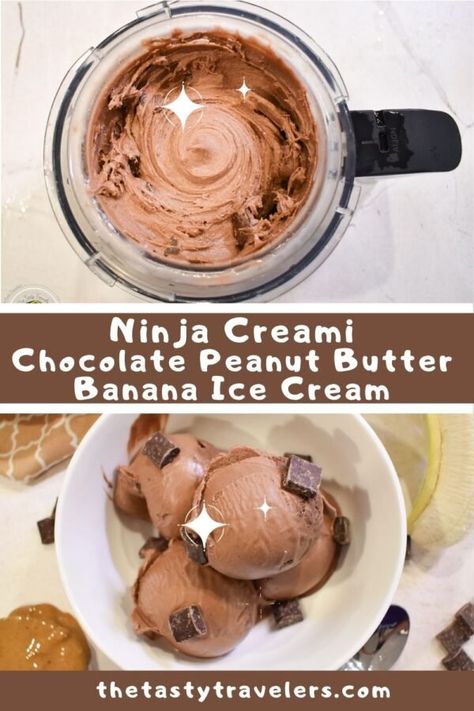 Peanut Butter Ice Cream Recipe, Peanut Butter Banana Ice Cream, Chocolate Peanut Butter Ice Cream, Ninja Ice Cream Recipe, Protein Ice Cream Recipe, Chocolate Ice Cream Recipe, Healthy Ice Cream Recipes, Nice Cream Recipe, Banana Nice Cream