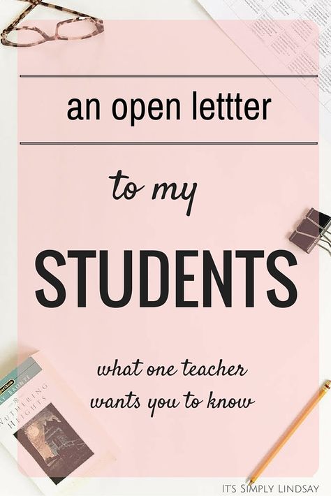 An open letter to my students, past and present. I'm opening up about the truth behind my teaching career & what I wants all students to know. Letter To Students From Teacher, Teacher Introduction Letter, Graduation Letter, Letter To Students, Graduation Message, Introduction Letter, Goodbye Letter, Senior Student, Letter To Teacher