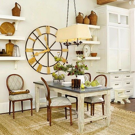 Rectangle Light Fixture, Farmhouse Details, Rectangle Chandelier, Beautiful Dining Rooms, Mounted Shelves, Dining Lighting, Breakfast Table, Ballard Designs, Dining Room Lighting