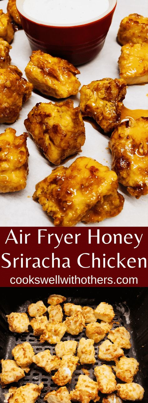 Honey Siracha Chicken, Honey Siracha, Honey Sriracha Sauce, Honey Sriracha Chicken, Sriracha Chicken, Fry Recipes, Chicken Entrees, Air Fried Chicken, Air Fryer Recipes Chicken