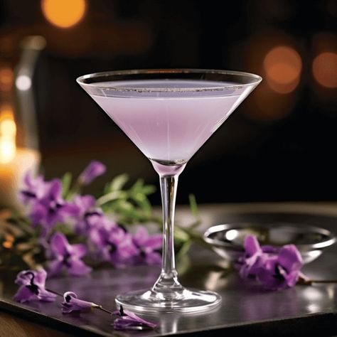 Lavender Gin Martini, Lavender Syrup Cocktails, Pretty Beverages, Lavender Cocktails, Grapefruit Mocktail, Campari Spritz, Drinks Alcohol Recipes Easy, Lavender Martini, Drink Mixers