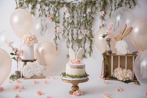 Smash Cake Bunny Theme, Bunny Party Cake, Vintage Bunny Birthday Party, Some Bunny Is Turning One Backdrop, Bunny Themed Desserts, Some Bunny Is Turning One Smash Cake, Some Bunny Is One Photo Shoot, Some Bunny Is One Smash Cake, Some Bunny Is Turning One Cake Smash