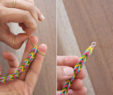 Diy Rubber Band Bracelet, Fishtail Friendship Bracelets, Fishtail Loom Bracelet, Rainbow Loom Fishtail, Loom Bands Tutorial, Fishtail Bracelet, Loom Band Bracelets, Handyman Gifts, Rainbow Loom Rubber Bands