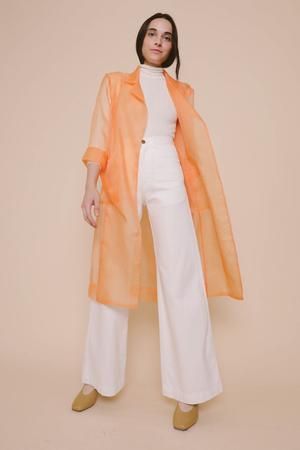 Luce Jacket | THE DRIVE NEW YORK Organza Trench Coat, Short Night Dress, Organza Jacket, Summer Luxury, Designer Kurti Patterns, Organza Sleeves, Embroidered Blouse Designs, Fashion Attire, Sheer Sleeves