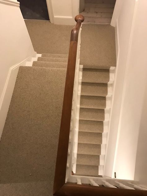 Natural Loop Pile Carpet to Stairs in #Battersea #carpet #stairrunner #interior #homedecor Loop Pile Carpet, Loop Carpet, Carpet Installation, Stair Runners, Carpet Stairs, Stair Runner, Carpet Runner, Hallway, Stairs